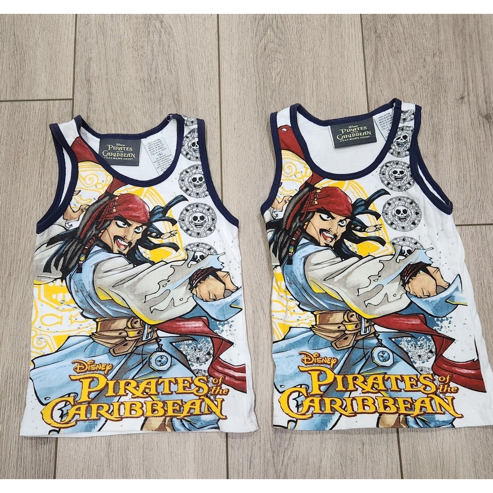 Disney Pirates‎ of the Caribbean Jack Sparrow Tank Tops Set of 2 Kids Size 4/5